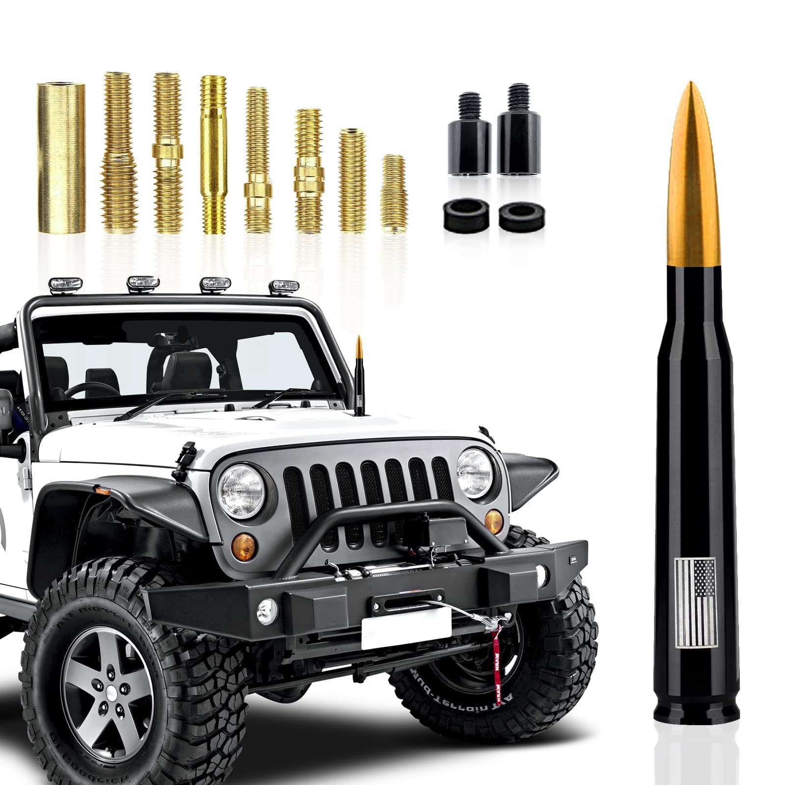 Dewkou Pack1 Car Truck Bullet Antenna, Highly Durable Premium Bullet