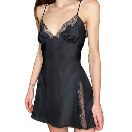 

Emmababy Nightgown Lingerie for Womens Nightwear Lace Chemise Sleeveless Camisole Slip Dress Babydoll Sleepwear