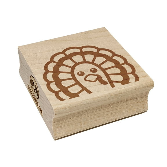 Peeking Turkey Thanksgiving Square Rubber Stamp Stamping Scrapbooking Crafting - Small 1.25in