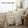 thumbnail image 5 of Beige Twin Size Comforter Set, 2 Pieces Seersucker Lightweight Fluffy Bedding Set, Twin Ruffle Comforter, All Season Soft Microfiber Shabby Chic Bed Set, 5 of 9