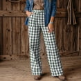 thumbnail image 2 of Dresfit Women's Gingham Pants Wide Leg Baggy Sweatpants Wide Leg Plaid Sweat Pants Lounge Straight Leg Drawstring Athletic Palazzo Pants with Pockets XL, 2 of 5