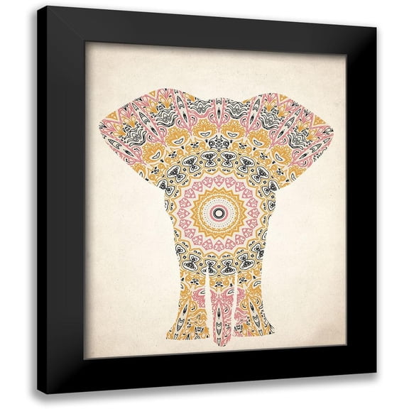 Kimberly, Allen 12x14 Black Modern Framed Museum Art Print Titled - Mandala Elephant 2