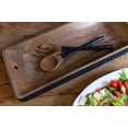 thumbnail image 2 of BIDK Home Wooden Carved Decorative Salad Servers - 12" - Brown and Black - Set of 2, 2 of 3