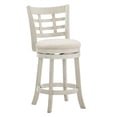 thumbnail image 2 of Weston Home Shapel Window Back 24"H Swivel Counter Height Stool, Antique White Finish, Beige Linen, 2 of 7