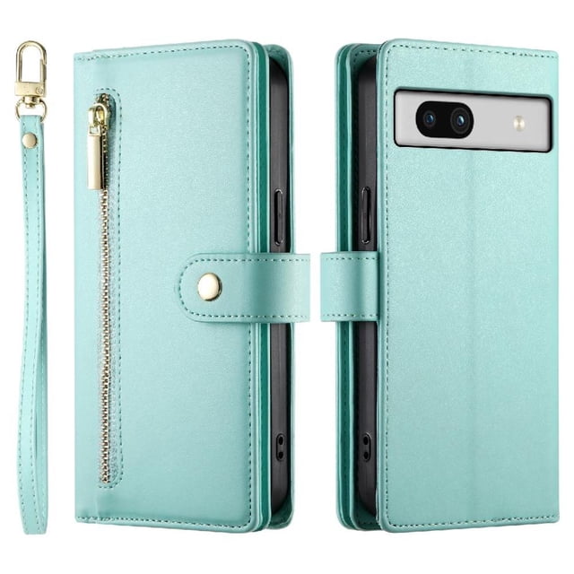 GANGXUN Étui à Rabat en Cuir pour Google Pixel 7a - Sangles Longues et Courtes, design Portefeuille