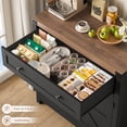thumbnail image 5 of Homfa Farmhouse Buffet Sideboard with Drawer, Coffee Bar with Adjustable Shelf for Kitchen Dining Room Entryway, Black, 5 of 7