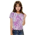 thumbnail image 4 of KyCheLot 3-14 Years Girls Summer Blouse Tops Fashion Print Loose Short Sleeve Casual T-Shirt, 4 of 6