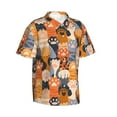 thumbnail image 2 of Uemuo Cute Cat Paw Printed Regular Fit Short Sleeve Casual Hawaiian Shirt for Men,Aloha shirt,Tropical shirt,Floral print shirt,Vacation Beach shirt-, 2 of 9