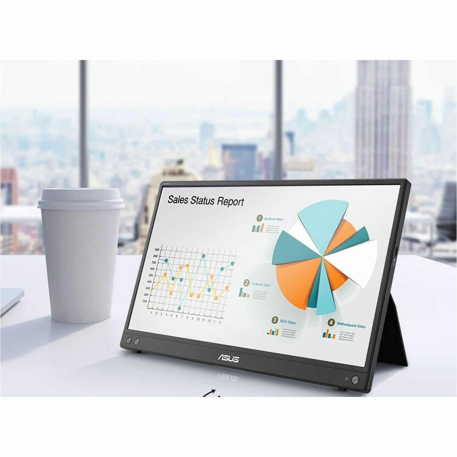 Asus ZenScreen 16\" 1920 x 1080 LED Blue Light Filter, Anti-glare Monitor, Black, MB16AHV