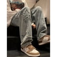 thumbnail image 5 of Boys Girls Jeans with Big Pockets Elastic Waist Wide Leg Loost Fit Casual Denim Pants 6-16 Years, 5 of 6