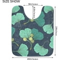 thumbnail image 3 of Dreamtimes Luxury Toilet Rugs U-Shaped 17.3"x13.4", Extra Soft and Absorbent Microfiber Bathroom Rugs, Non-Slip Toilet Bath Mat, Machine Wash Dry, Contour Bath Rugs for Toilet Base-Green Ginkgo, 3 of 4
