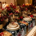 thumbnail image 3 of Black Christmas Snowman Cotton Linen Table Runner for Dining Kitchen, Xmas Truck Tree Snowflake Wedding Outdoor Party Tablerunners Decoration, Dresser Scarf Coffee Tablecloth Runners 18x72 Inches, 3 of 9
