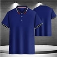 thumbnail image 4 of Adult Polos for Men Short Sleeve Button Polo Tees Basic Blue Mens Work Shirts, 4 of 4