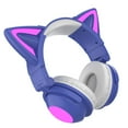 thumbnail image 3 of Auriculares Supraaurales 5.0, Auriculares Estéreo Plegables con Oreja de Gato, Auriculares, Micrófono Integrado, Auriculares para , Púrpura, 3 of 5