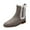 Gray, variant on XYD Women Round Closed Toe Chelsea Boots Side Elastic Furry Fireside Ankle Booties Cold Weather Flat Shoes Size 7 Magenta