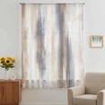 thumbnail image 3 of Beige Gray Sheer Curtains 45 Inches Long, Abstract Grunge Mottled Neutral Texture Light Filering Curtains, Breathable Simi Curtain Privacy Drapes for Kitchen Bathroom Small Window Treatment, 3 of 9