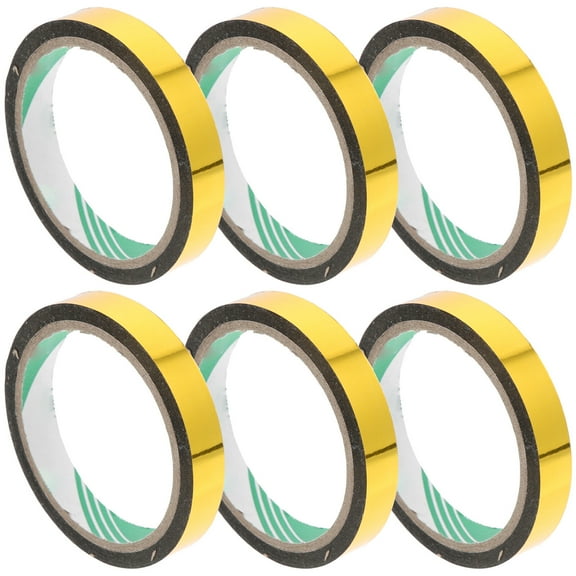 6 Rolls Wound Tape Decor Removable Paper Washi Tapes DIY Graphic Art Gold Stationery Twine