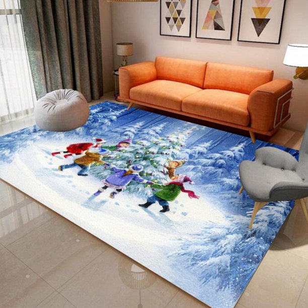 GOODLY Merry Christmas NonSkid Area Rugs for Living Room/Bedroom