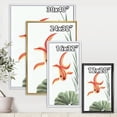 thumbnail image 4 of Designart 'Ancient Goldfish and The Lotus Leaf' Nautical & Coastal Framed Canvas Wall Art Print, 4 of 5