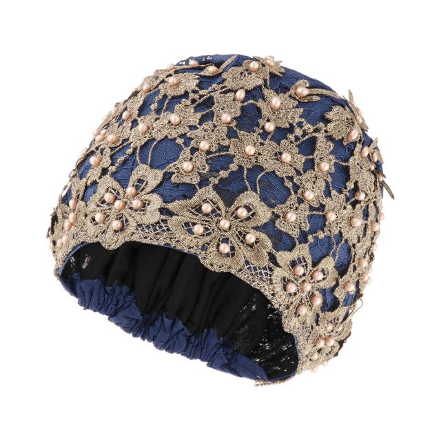 kurtrusly Bonnet de Mode pour Femmes Confortable Chapeau de Chimiothérapie Anti-Cancer Bleu Foncé 1Set
