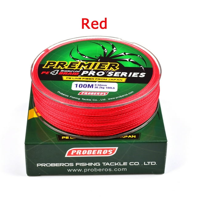 100M Super Strong Braided Wire Fishing Line PE Material Multifilament Carp Fishing Rope Color:red Line Number:2.5/30LB