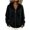 Black, variant on Women's Sweater Coat Zip up Hooded Knit Long Sleeve Outwear Casual Loose Pockets Jackets