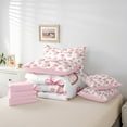 thumbnail image 4 of Erosebridal Pink Cowgirl Comforter Set with Sheets Western Boots Printed Bed in a Bag West Cowboy 7 Piece Bedding Set King Size Pink Bowknot Print Bed Set, 4 of 5