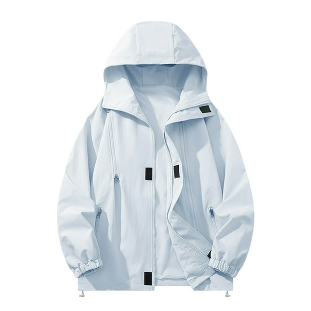 LIaqionyy Vestes pour Hommes Coupe-Vent Légères Imperméable Chandail à Capuchon Veste à Poches Course Randonnée Vêtements Imperméable