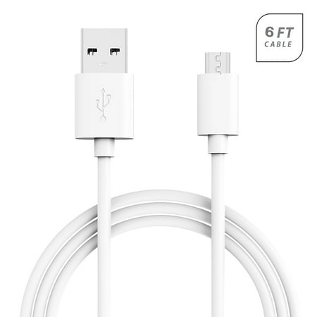 Original Quick Charge Micro USB Charging Data Cable For ZTE Citrine Cell Phones 6 Feet - White