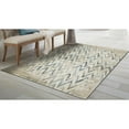 thumbnail image 4 of 8â€™ x 11â€™ Beige Blue Distressed Chevron Area Rug, 4 of 5