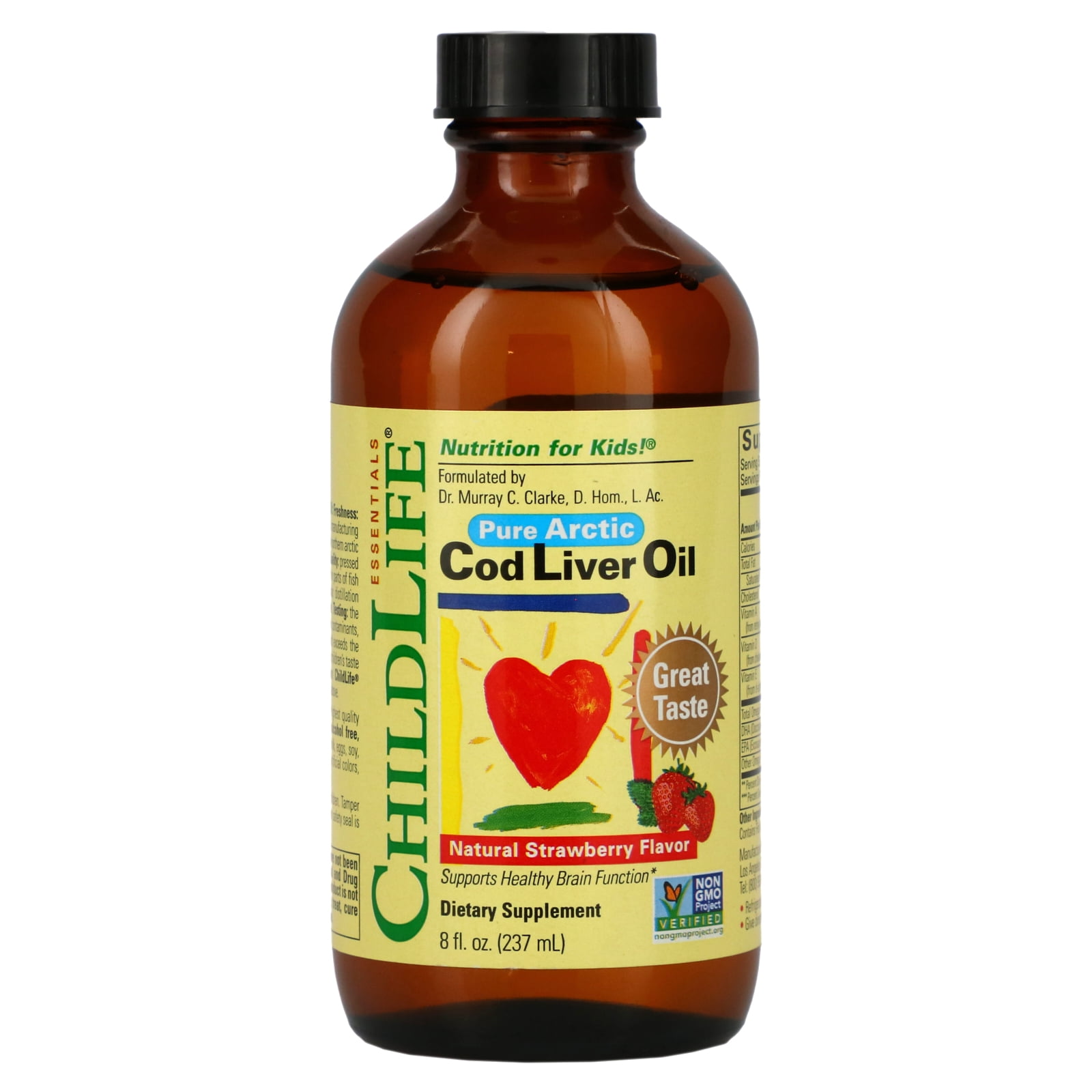 ChildLife Cod Liver Oil, Natural Strawberry Flavor, 8.0 Oz