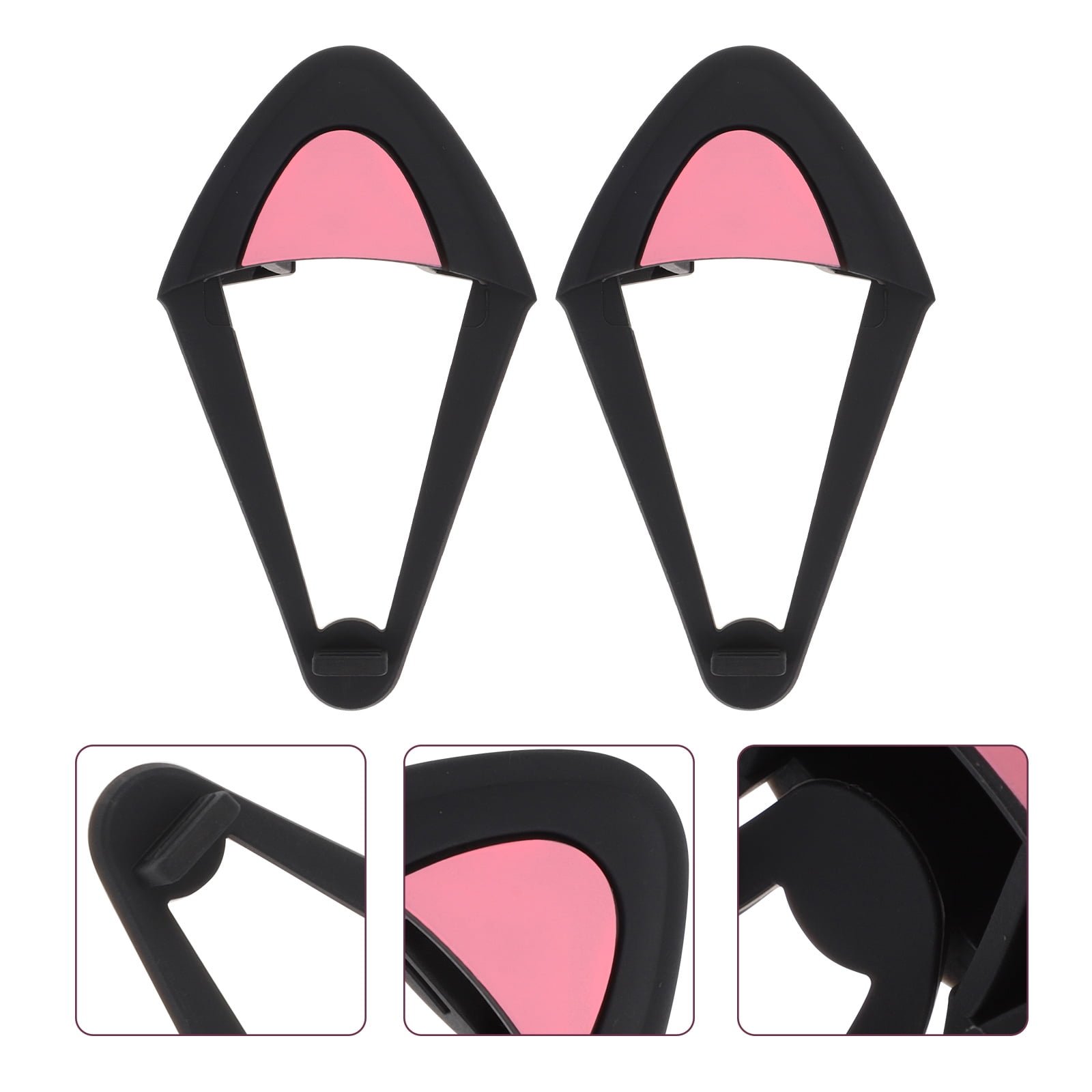 HAMPPLIES Black Cat Ear Headphone Accessories, Flexible Design, 1 Pair Cute Earbud Decorations