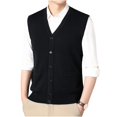 thumbnail image 6 of Atkumj Men's Sweater Vests Trendy Solid Color Button Down Knit Vest with Front Pockets Casual Comfortable V Neck Sleeveless Sweater Vest 2XL, 6 of 8