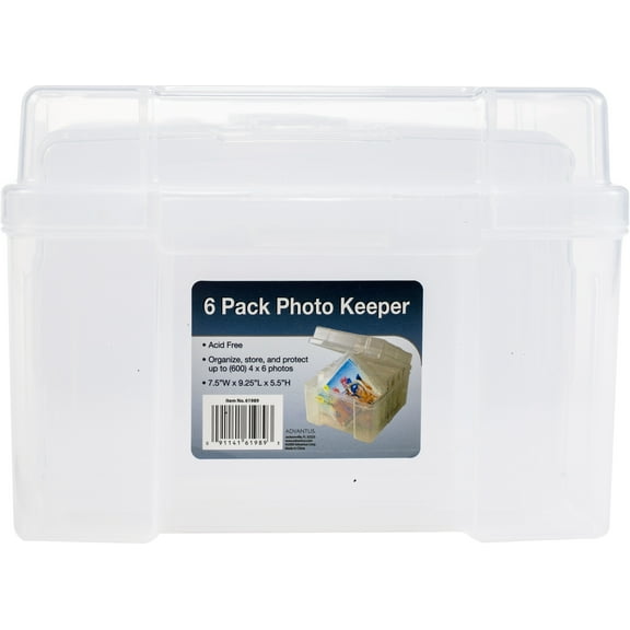 Storage Studios Photo Keeper, 5.25" x 8" x 7.5", Clear