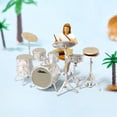 thumbnail image 3 of Figuras de música rock a escala 1/64, escala S, escenas en miniatura, adornos de escritorio, dioramas, micro Conjunto de baterista blanco, 3 of 7