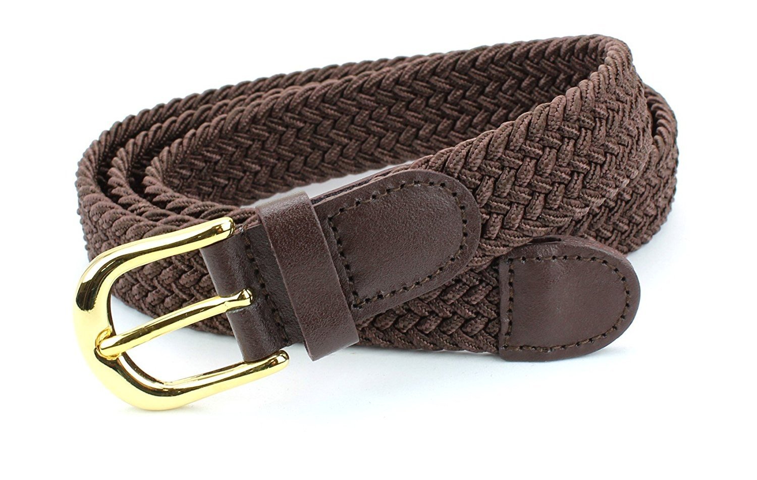 Men's Braided Stretch Belt - Elastic Comfort Belt With Leather Tip, No-Hole Adjustable For Casual & Dress
