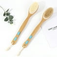 thumbnail image 1 of Back Brush Bath Brush Shower Shower Brush With Long Handle, Body Brush, Exfoliating Brush, Natural Bristles, for Removing Dead Skin, Cellulite, Improves Lymphatic Functions, 1 of 7