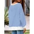 thumbnail image 4 of Women's Fall Oversized Sweatshirt Casual Waffle Knit Long Sleeve Crewneck Split Pullover Tunic Tops, 4 of 11