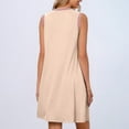 thumbnail image 4 of bnaln Womens Summer T Shirt Dress Casual Sleeveless Mini Sundress Summer Spring Crewneck Tank Loose Beach Short Dresses Solid Color Plain Flowy Swing A Line Beach Travel Mini Dress, 4 of 9