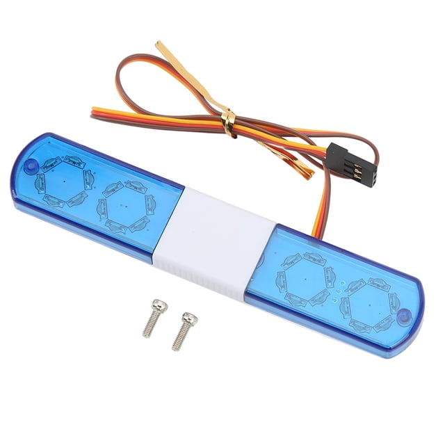 Luz LED de policía RC con diseño de simulación, 4 modos, luz de flash de policía RC, luz de alarma LED para coches RC 1/8 1/10, color azul