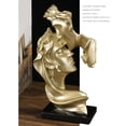 thumbnail image 1 of Couples Kiss Sculpture Exquisite Decorative Resin Kissing Lover Figurine Home Decor Gold, 1 of 3
