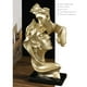 thumbnail image 1 of Couples Kiss Sculpture Exquisite Decorative Resin Kissing Lover Figurine Home Decor Gold, 1 of 3