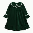 thumbnail image 2 of KPOPLK Toddler Girls Long Sleeve New Christmas Bathrobe Velvet Sleepdress Dress Dress for Kids Babys Clothes(Style2-Green,7-8 Years), 2 of 5