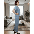 thumbnail image 4 of Conjunto 2 Piezas Casual Chic para Mujer Unitalla, Blusa de Manga Corta y Pantalón Cómodo, Estilo Elegante y Sofisticado para Mujer, 4 of 5