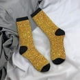 thumbnail image 5 of Vsdgher Gold Glitter Crew Socks for Men & Women, Breathable Casual Athletic Ankle Socks, 5 of 6