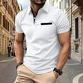 thumbnail image 2 of Huresd Mens Polo Shirts Short Sleeve Regular Fit Fashion Designed Shirt White L, 2 of 5
