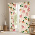 thumbnail image 3 of Homewish Vintage Bowtie Ribbon Black Out Curtains,Merry Christmas Curtains Pack of 2 (42x63 Each),Xmas Flower Red Berry Bedroom Curtains For Girls Boys,Ultra Soft Home Decor, 3 of 6