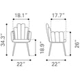 thumbnail image 4 of Noosa Dining Chair Ivory Dining Chair, Modern Style, Shearling style fabric, Plywood, Indoor Dining, 4 of 12