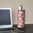 thumbnail image 5 of 20 Oz White Strawberry Plants Fruit Coffee Tumbler Double Wall Insulated Stainless Steel Water Bottle | Metal Reusable Thermoses Flask with Cup Cap | Leak & Sweat Proof with Anti-Dust Lid, 5 of 7