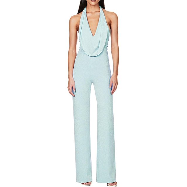 Combinaisons de Mode pour Femmes Combinaison en Denim Quotidienne Taille Haute Sans Manches Motif Cœur Dos Col Roulé (X2-BU2, m)